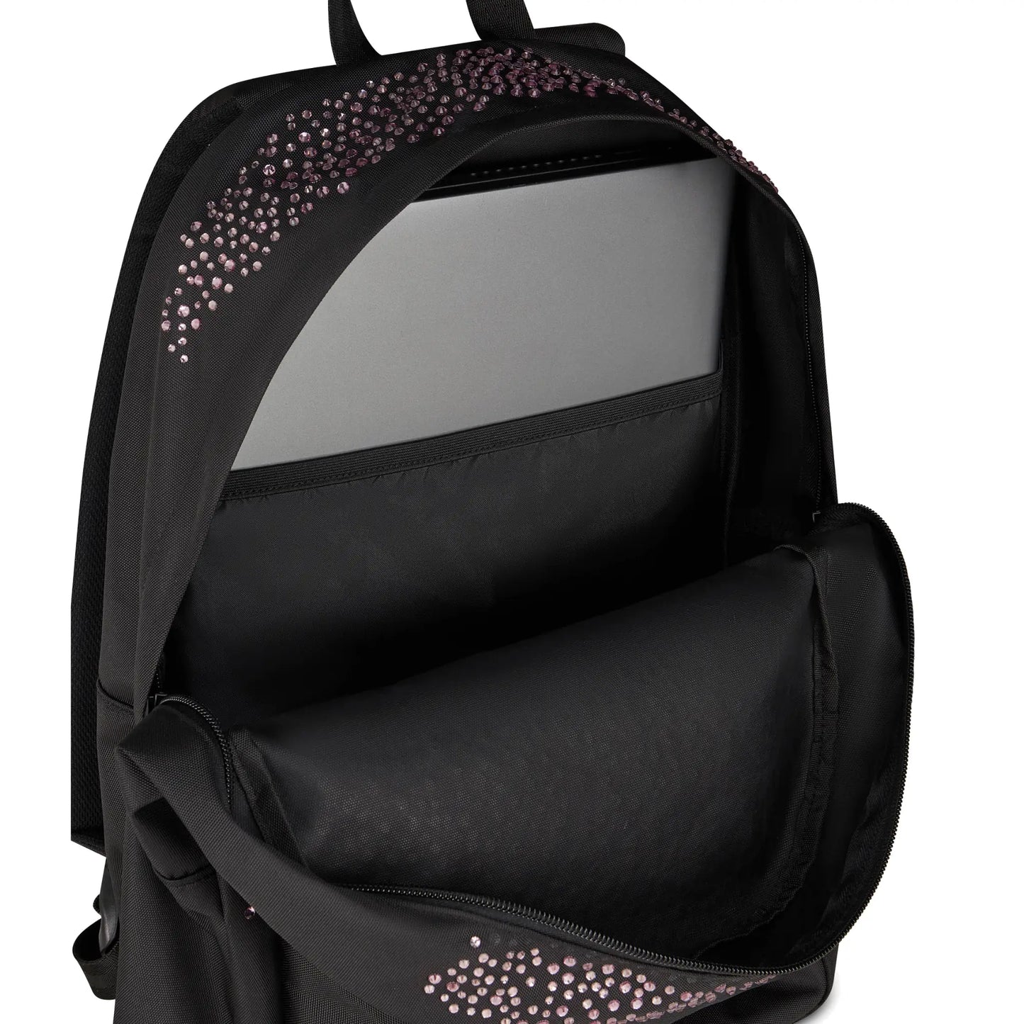 Zaino Seven Round Americano GLITZYCUTE Nero Strass Rosa 26L Porta PC Scuola