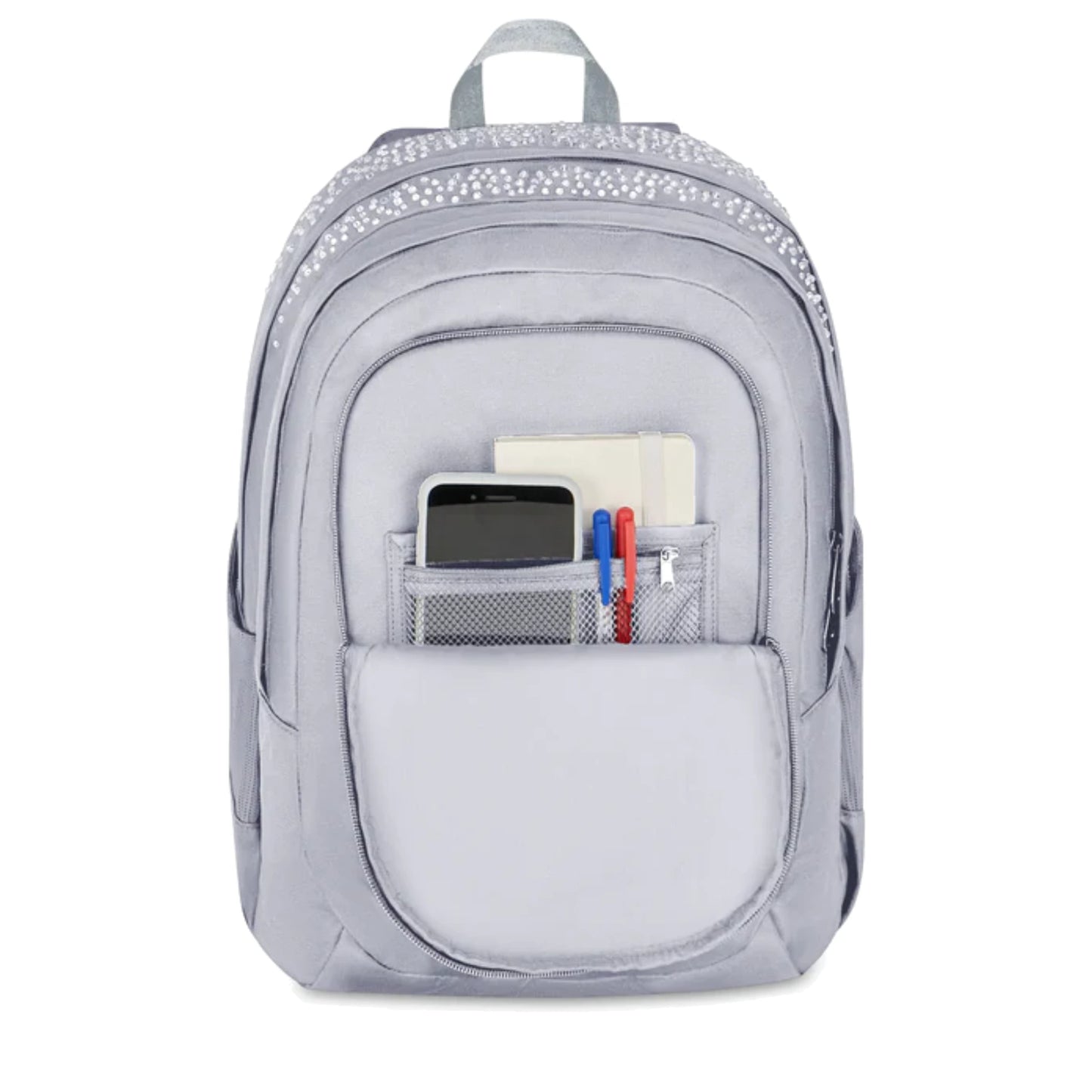 Zaino Seven Tech GLITZYCUTE Bianco Doppio Scomparto Strass 29L Porta PC Scuola