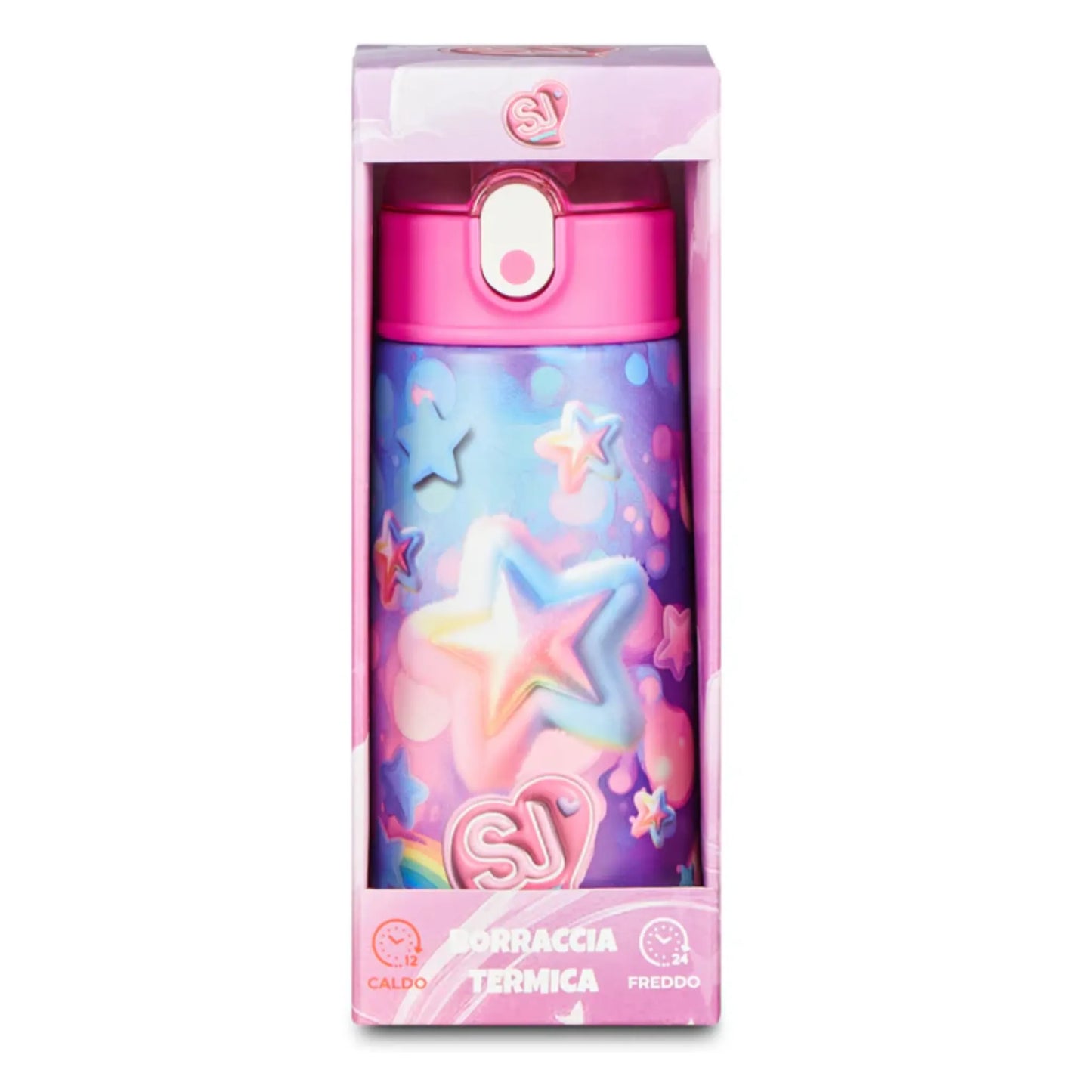 Borraccia Termica SJ Gang Girl Stelle 460 ml Acciaio Inox 304 con Cannuccia