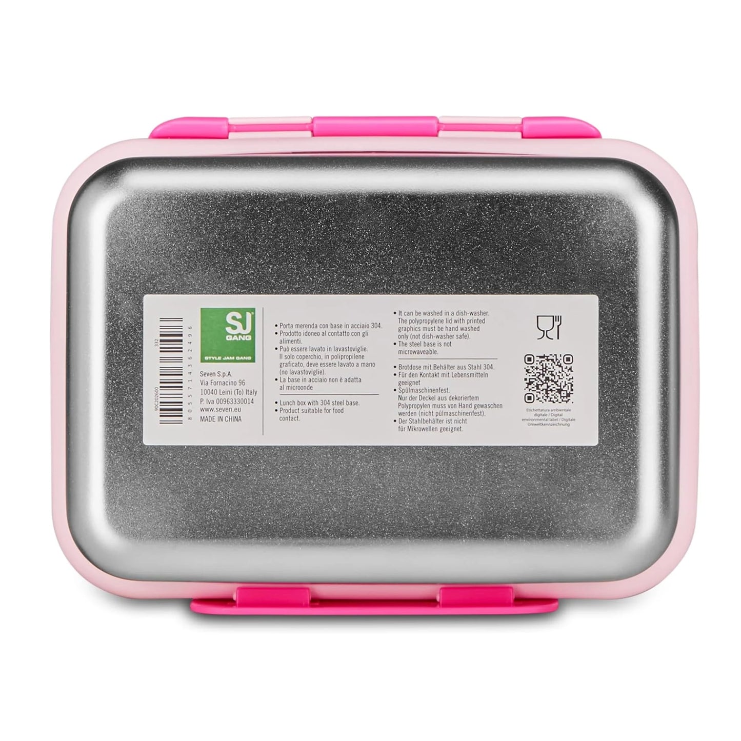 Portamerenda SJ Gang Unicorno Rosa Acciaio Inox 850 ml | Porta Pranzo Seven