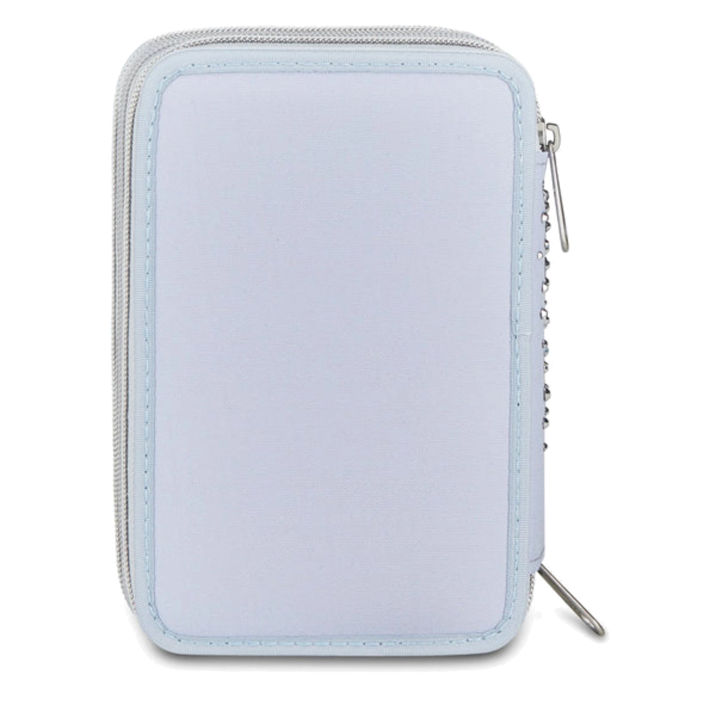 Astuccio Seven 3 Zip Completo 45 Pezzi Azzurro Polvere Strass Triplo Scomparto Scuola