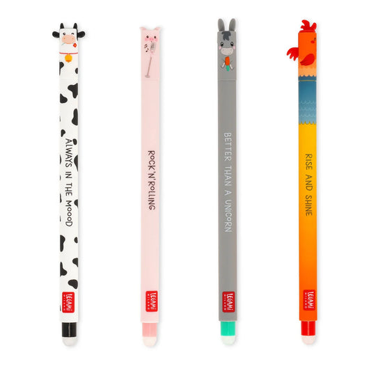 Set di 4 Penne Gel Cancellabili Fattoria - Erasable Pen - Legami