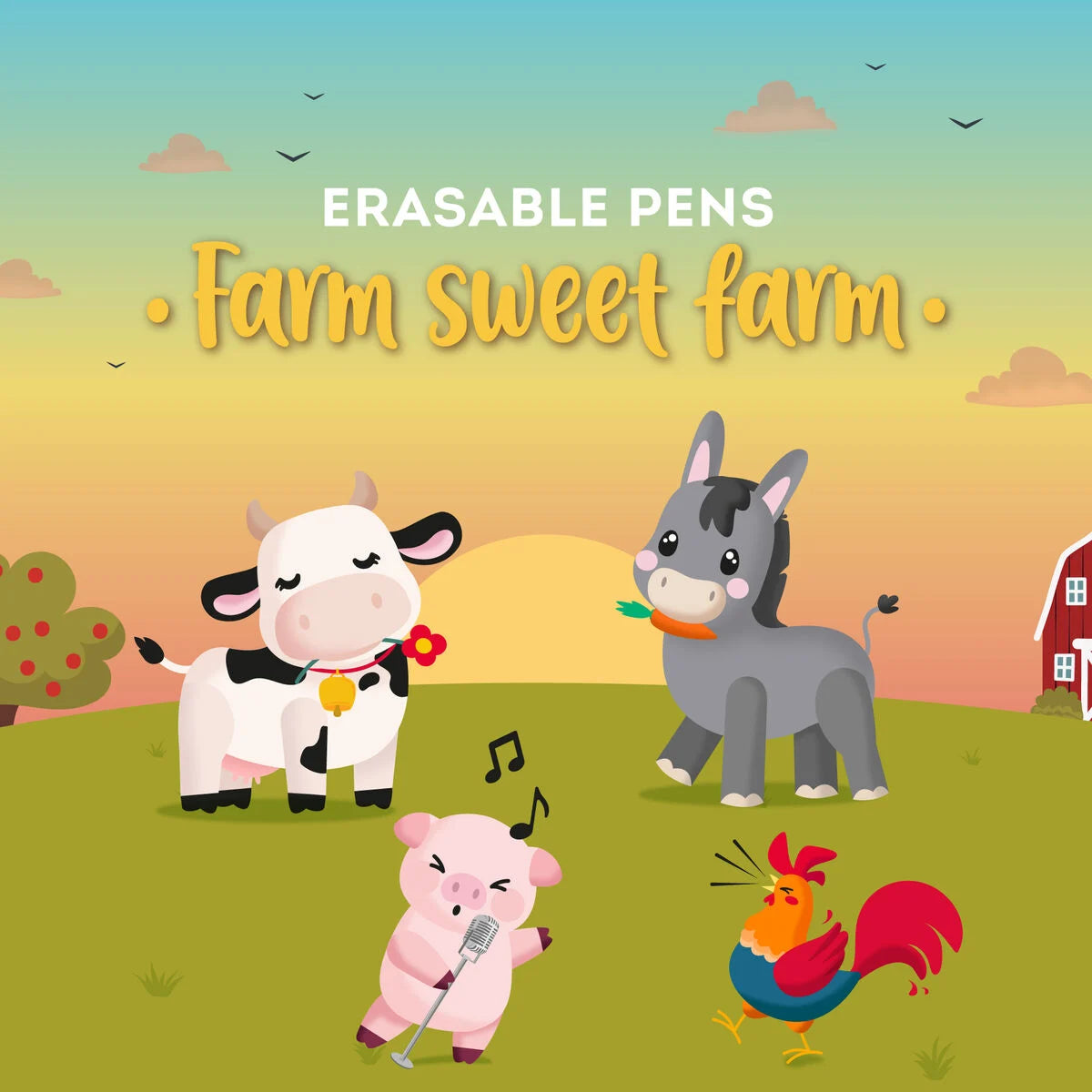 Set di 4 Penne Gel Cancellabili Fattoria - Erasable Pen - Legami