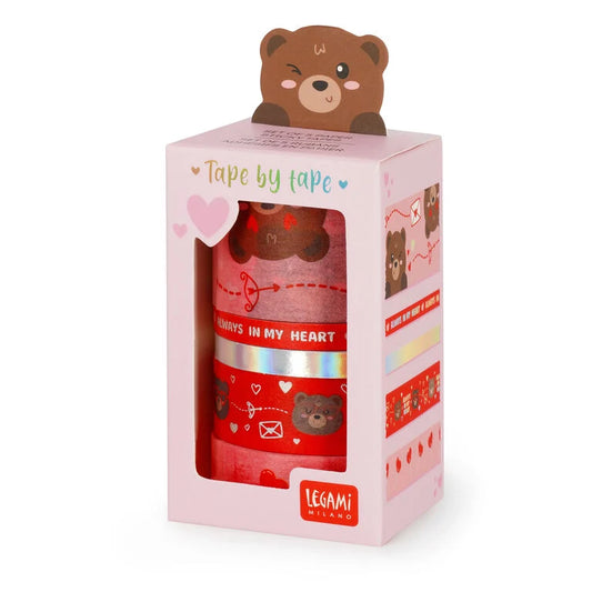 Set di 5 Nastri Adesivi Decorativi di Carta Teddy Bear - Tape By Tape - Legami