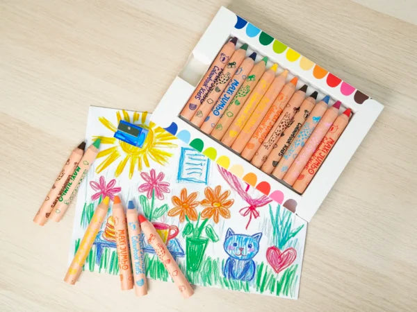 Set 12 matite colorate Maxi Jumbo 3 in 1 - COLOURBOOK