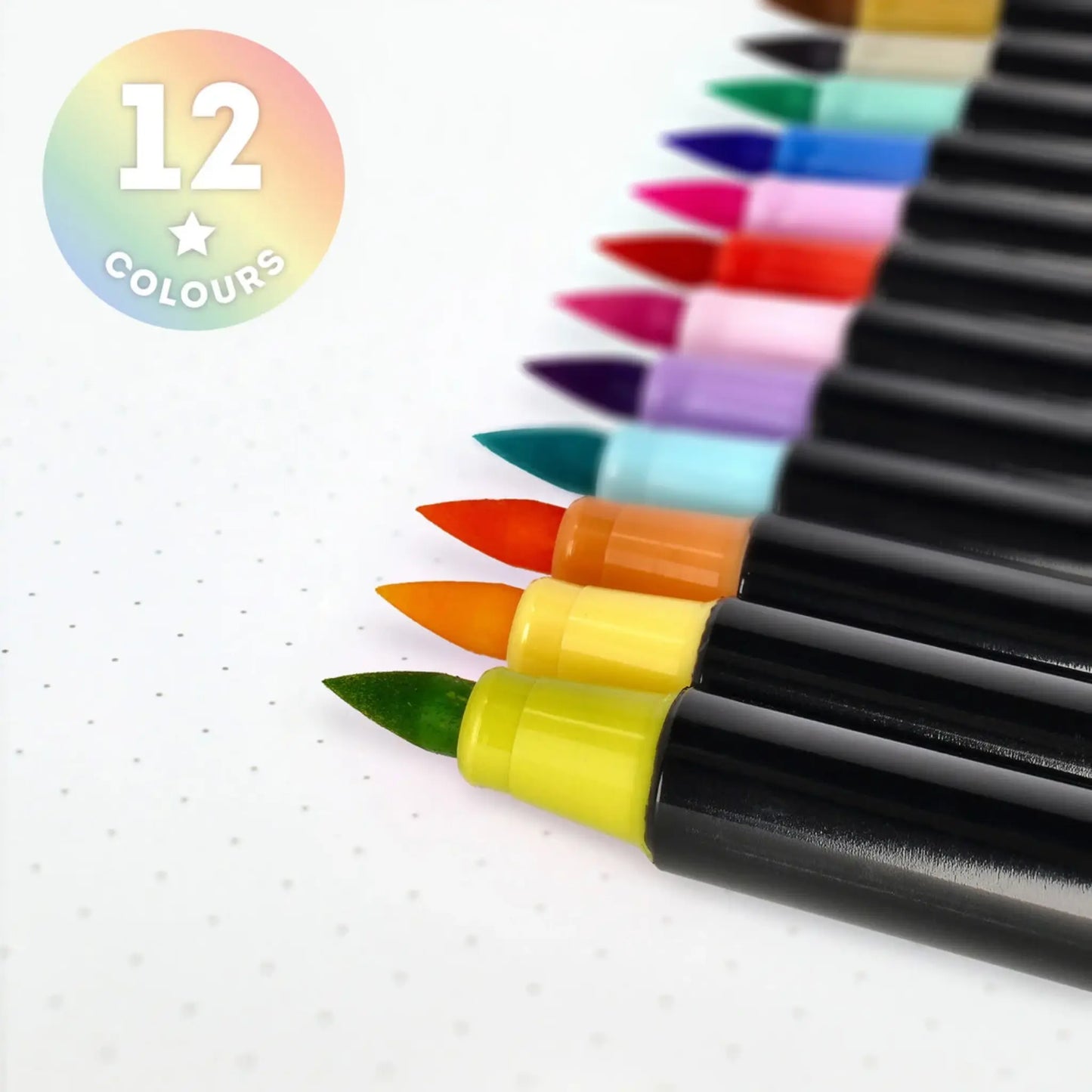 Set 12 Brush Markers Legami Pastel | Pennarelli Punta Pennello Lettering e Acquarello