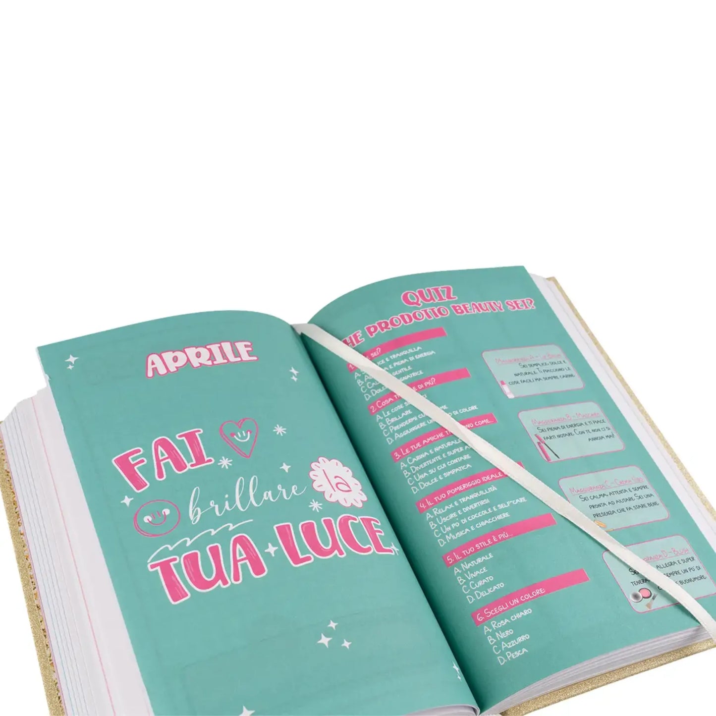 Diario Scolastico Glitter Colourbook 2026/27 Non Datato 12 Mesi | 3 Soggetti