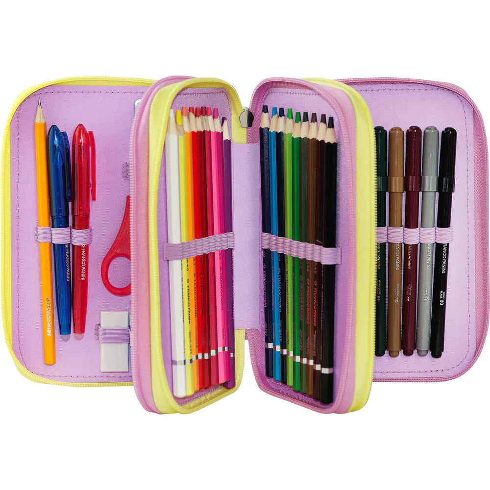 Astuccio 3 Zip Mofu Mofu Lilla