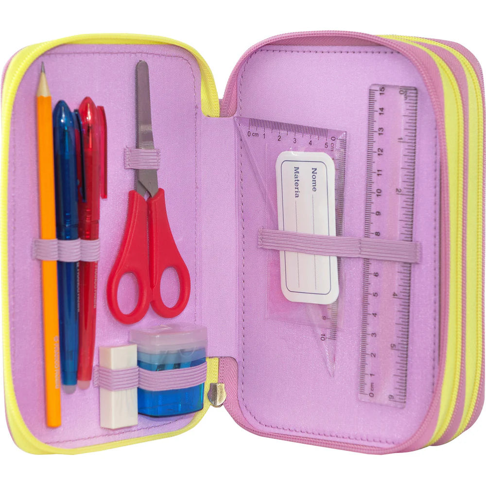 Astuccio 3 Zip Mofu Mofu Lilla