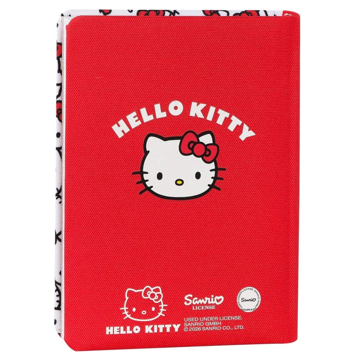 Diario Hello Kitty 2026/2027 12 Mesi Datato Kitty — Copertina Tessuto Ricamata 3D 352 Pagine Sticker Licenza Sanrio