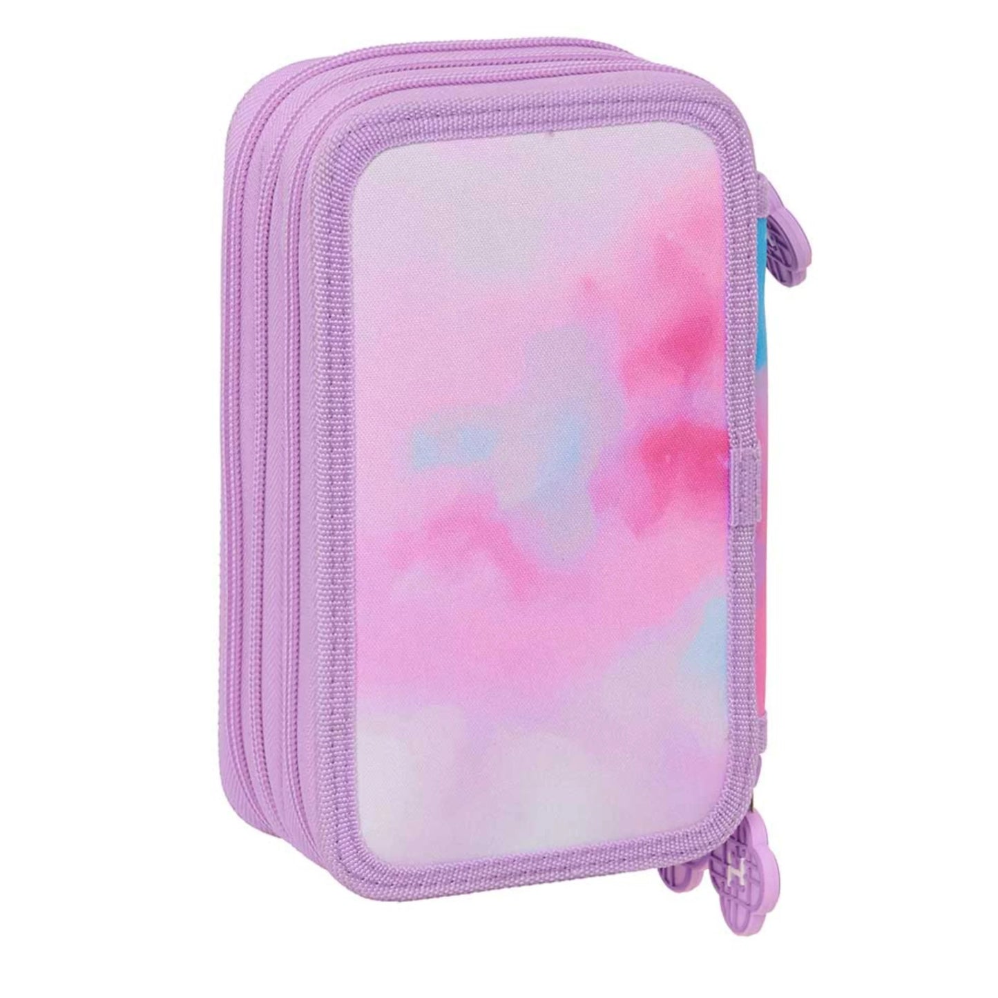 Astuccio 3 Zip Safta K-Pop Demon Hunters Artist Lilla con 37 Accessori — Tie-Dye Pastel Tirazip Huntrix Licenza Ufficiale Netflix