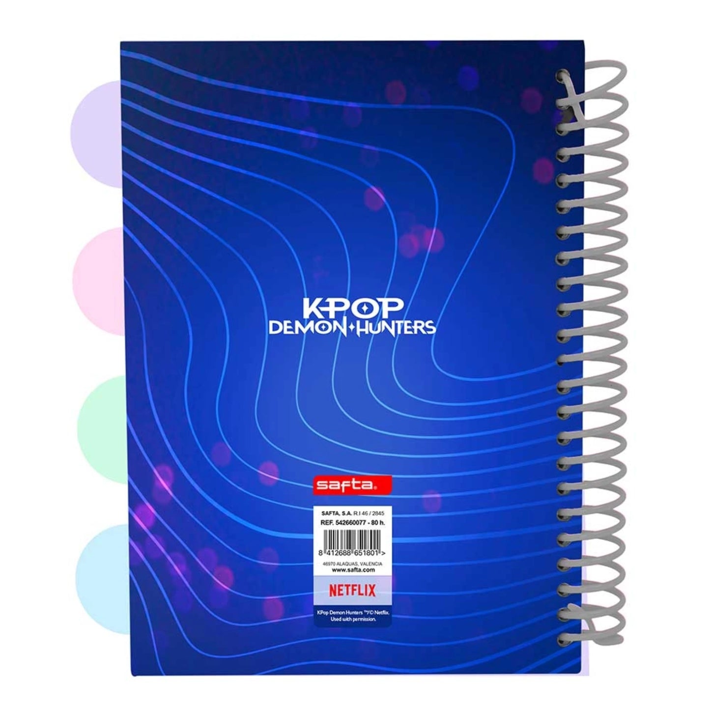 Quaderno Spirale A5 Safta K-POP Demon Hunters — 80 Fogli 4 Divisori Huntrx Netflix
