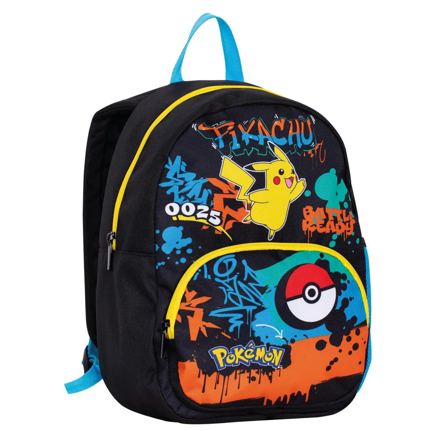 Zaino Asilo Pokémon Seven 14 Litri Nero con Tasca Porta Borraccia