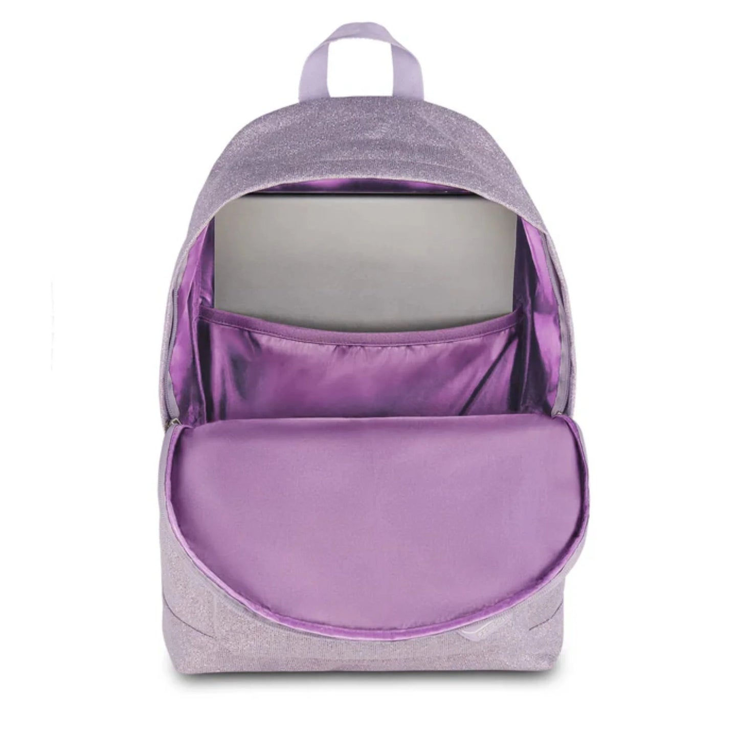 Zaino Seven Tech Shiny Lilla Glitter Mono Scomparto con Tasca Frontale Effetto Brillantinato