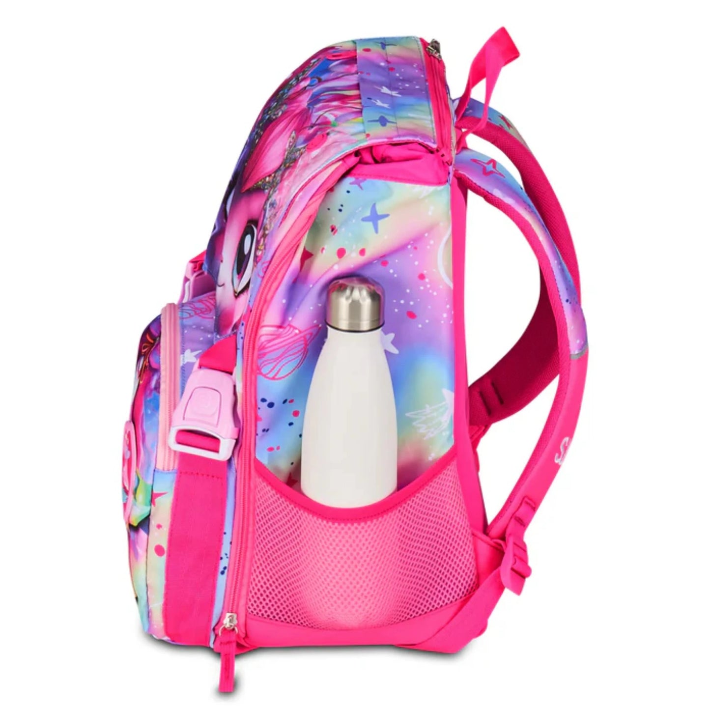 Zaino SJ Gang Estensibile Big Cat LED Girl con Occhi LED Gattina Galaxy e Pattina Staccabile Ricaricabile USB Fantasia Aurora Rosa Viola