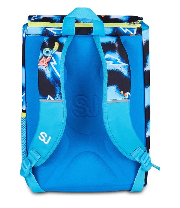 Zaino SJ Gang Estensibile Big Glowgame con Pallone Luminoso LED Fantasia Calcio Blu Giallo Lime