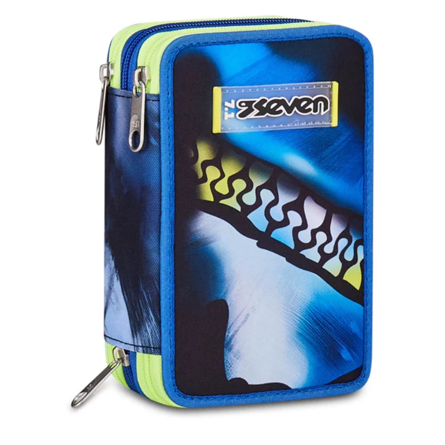 Astuccio 3 Zip Seven Blu Fusion Corredo Completo 45 Pezzi Scuola