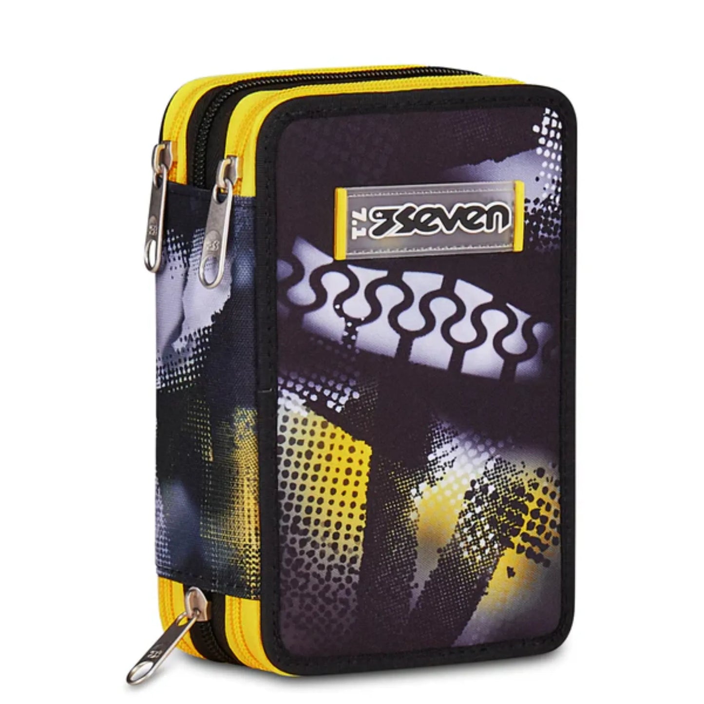 Astuccio 3 Zip Seven Golden Paint Corredo Completo 45 Pezzi Scuola