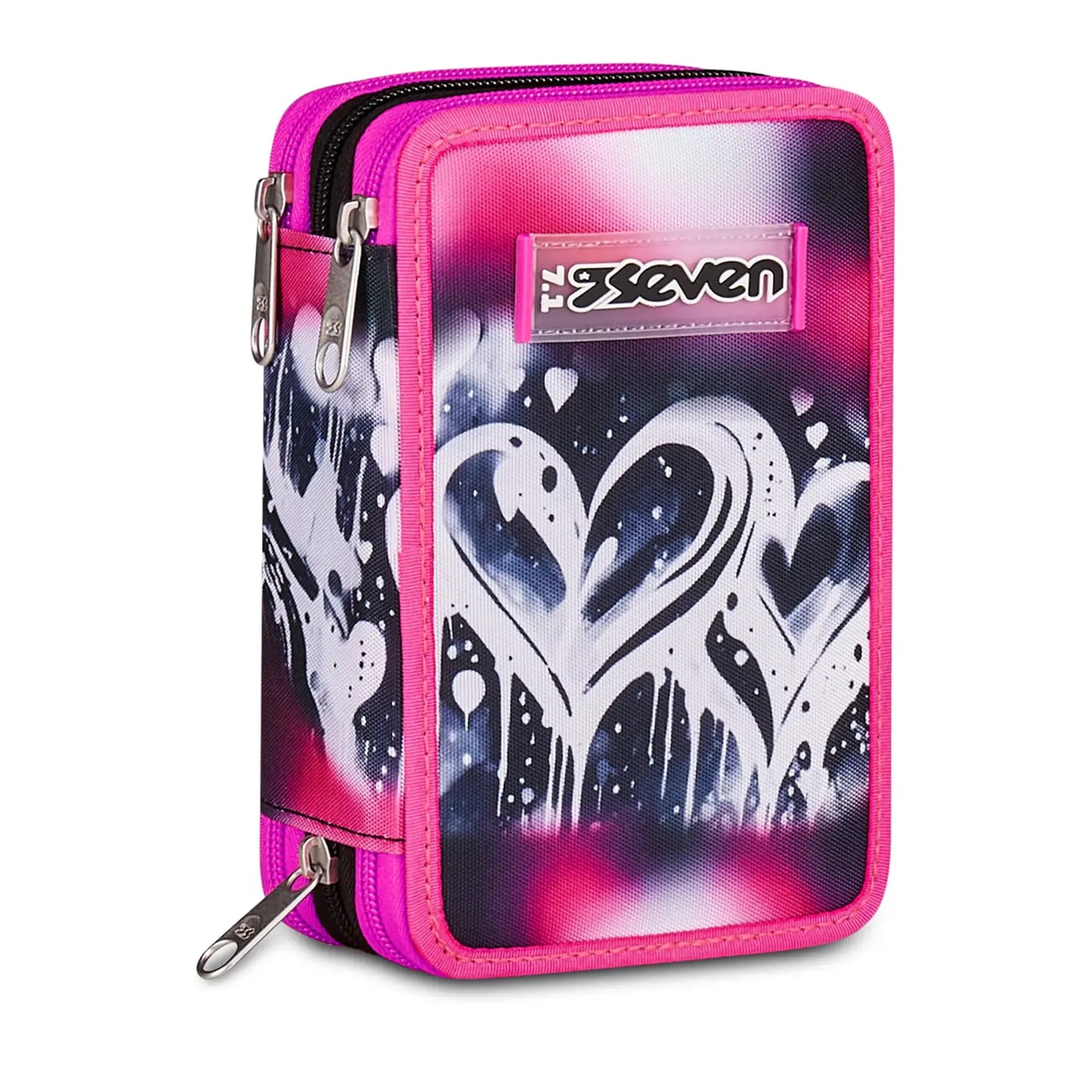 Astuccio 3 Zip Seven Plumpy Line Girl Corredo Completo 45 Pezzi Scuola