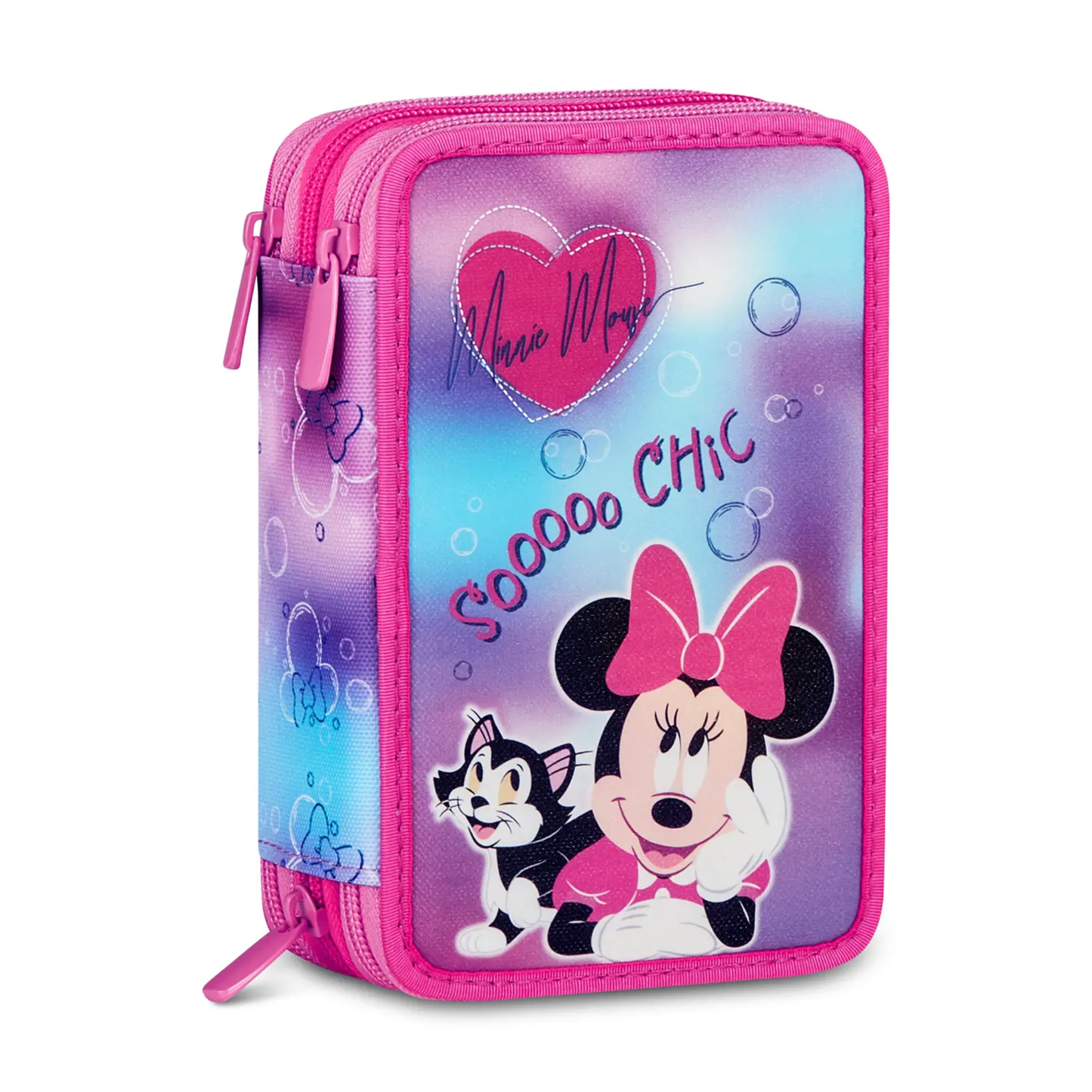 Astuccio Minnie 3 Zip Completo 44 Pezzi Seven Chic Touch | Disney Scuola