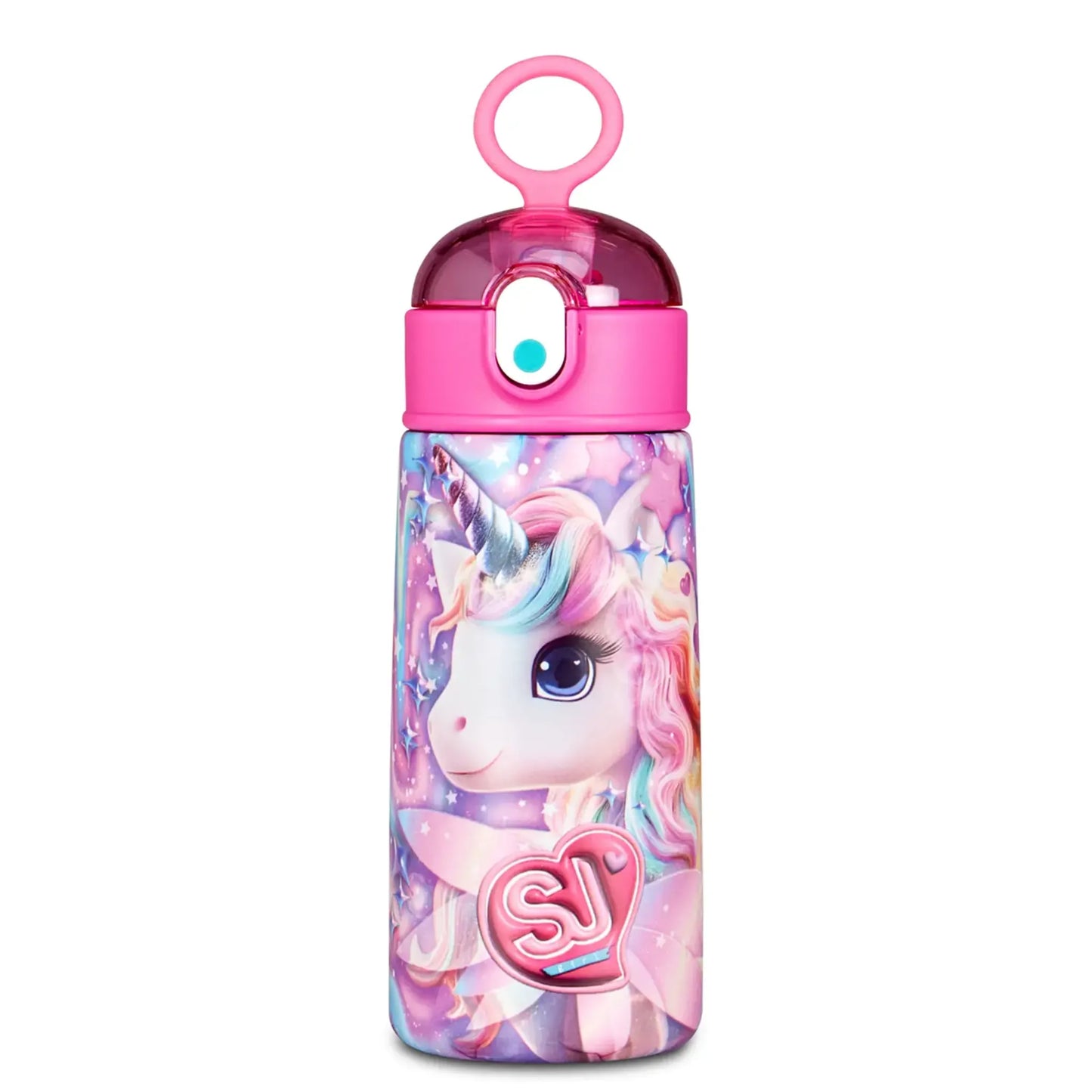 Borraccia Termica SJ Unicorno 460 ml Acciaio Inox 304 con Cannuccia BPA Free