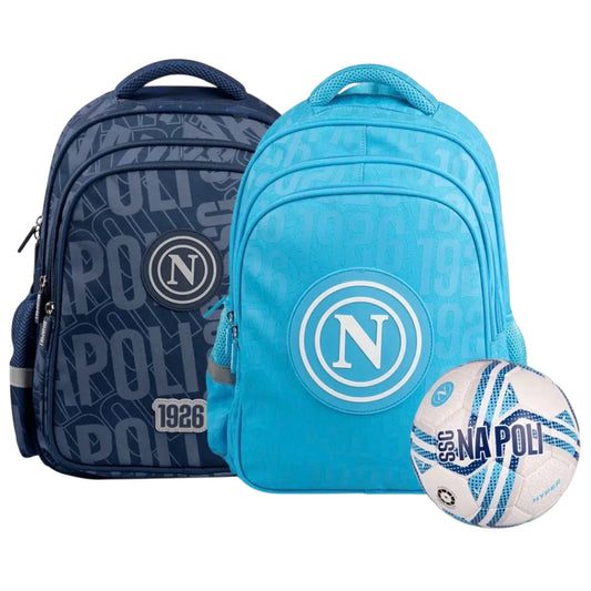 Zaino Scuola SSC Napoli 30L con Pallone Omaggio - Nuovo Modello 2026/2027 Colourbook Ufficiale