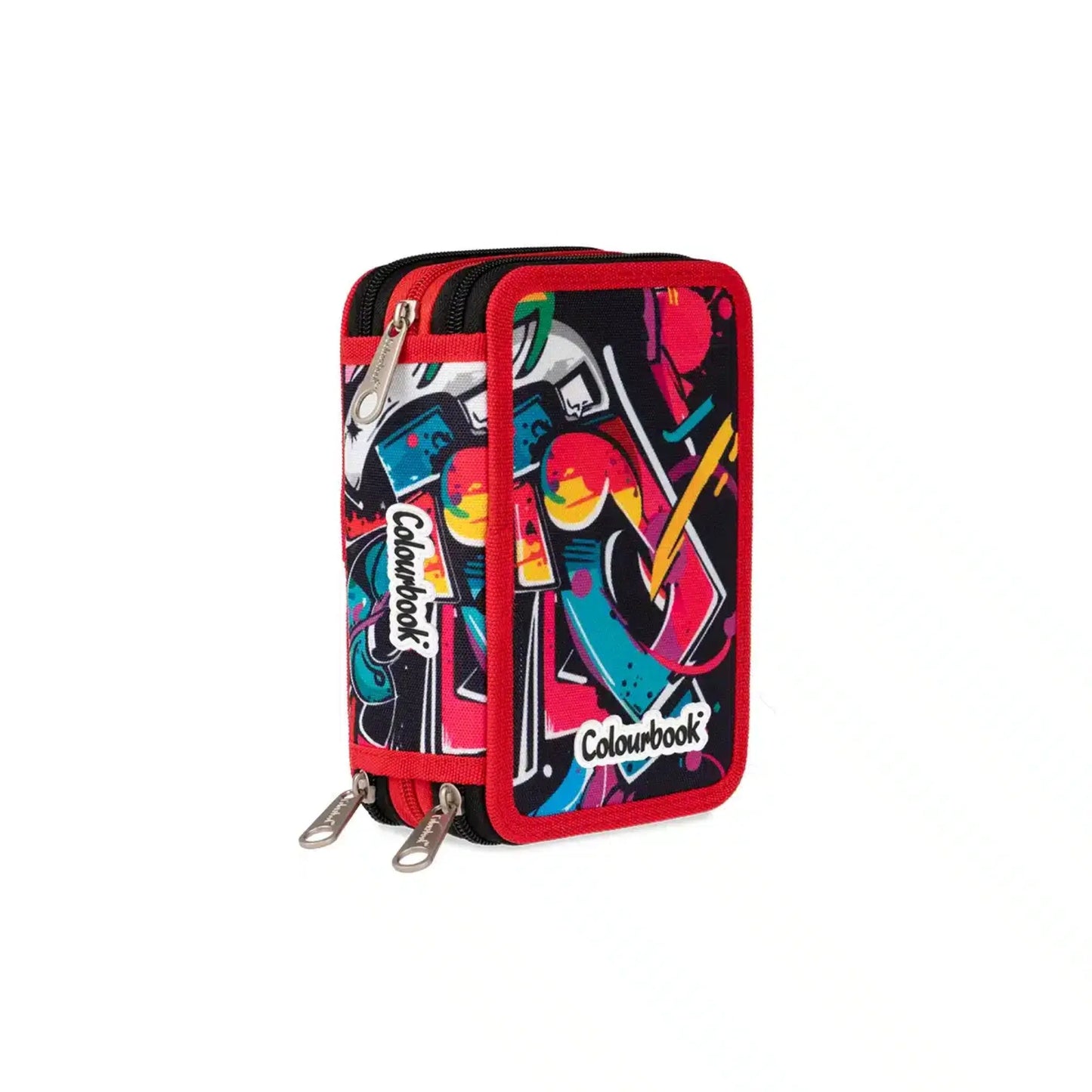 Astuccio 3 Zip Colourbook Urban Wave Completo con Accessori Scuola Urban Pop Street Vivid Back to School