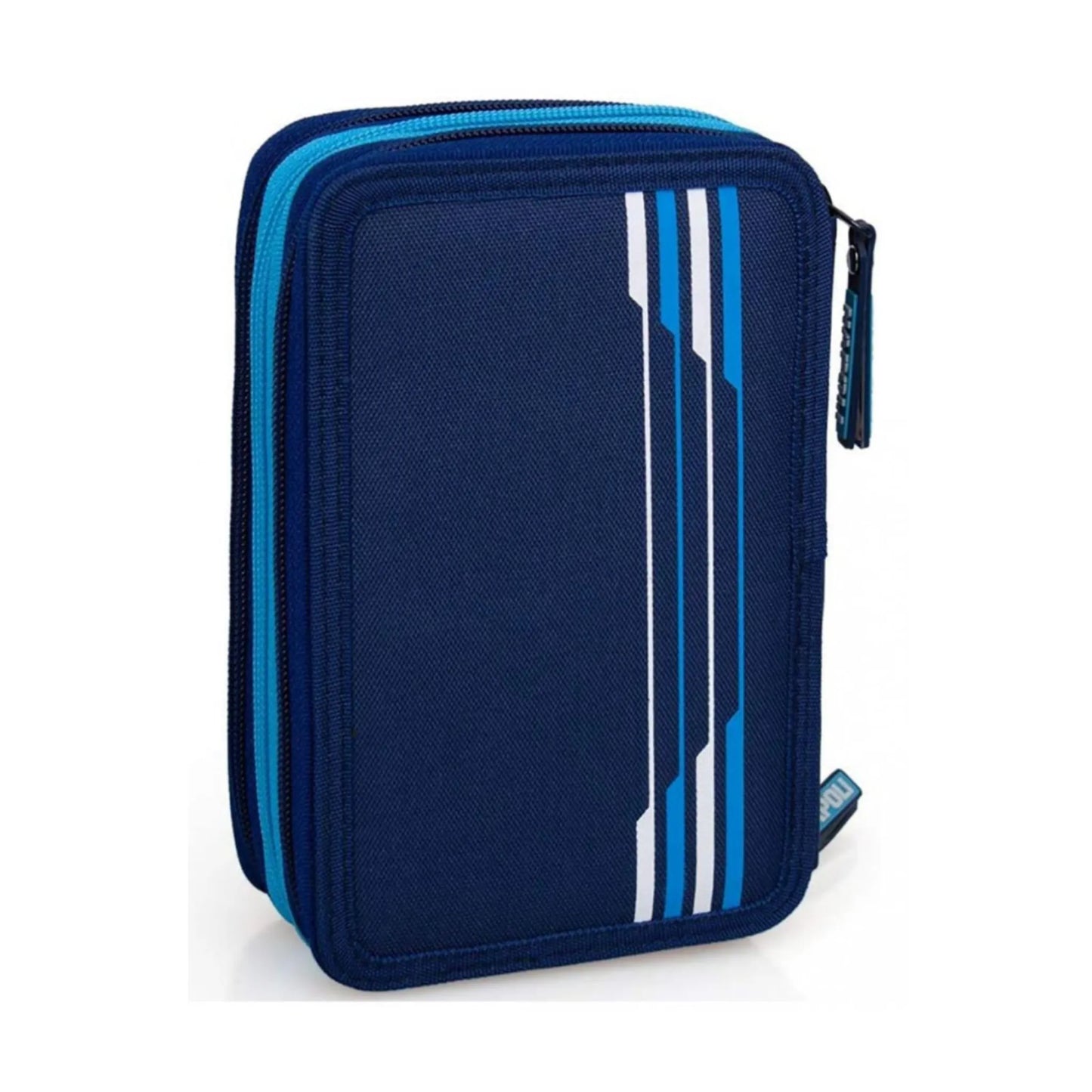Astuccio 3 Zip SSC Napoli Forza Napoli Sempre Completo con Pastelli, Pennarelli e Accessori Scuola Back to School