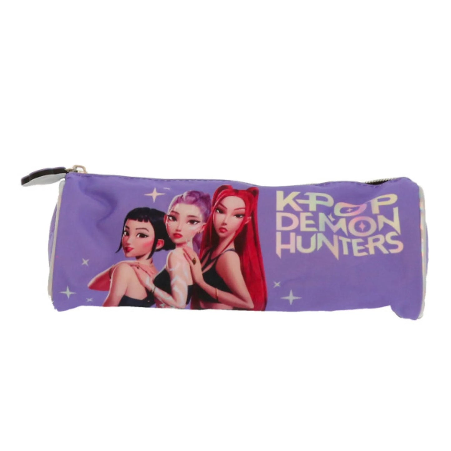 Astuccio Rotondo K-Pop Demon Hunters Viola 22 cm Originale con Zip