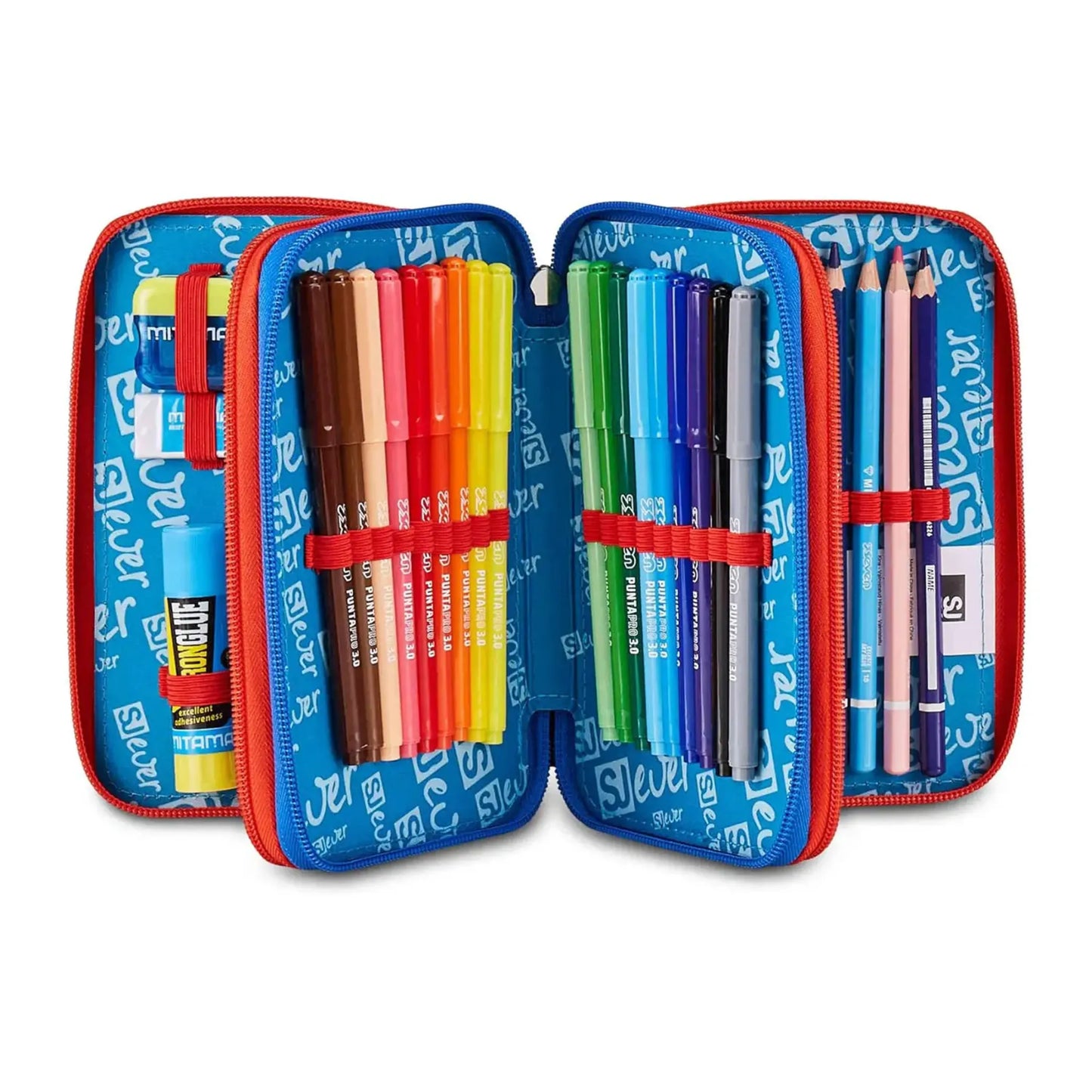 Astuccio 3 Zip SJ Gang Ever Fluid Game Corredo 45 Pezzi Originale