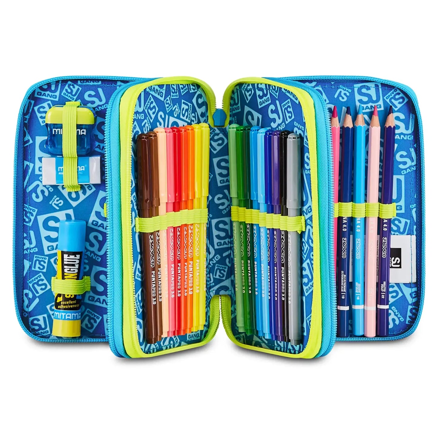 Astuccio 3 Zip SJ Gang Glowgame 3D Corredo 45 Pezzi Originale