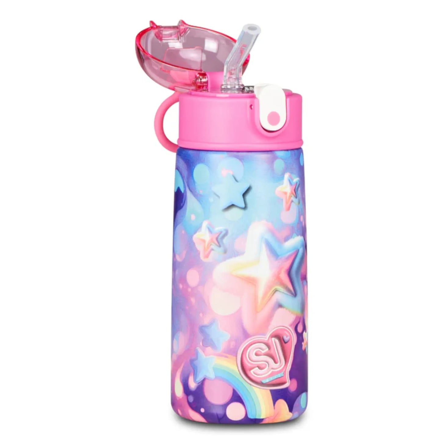Borraccia Termica SJ Gang Girl Stelle 460 ml Acciaio Inox 304 con Cannuccia