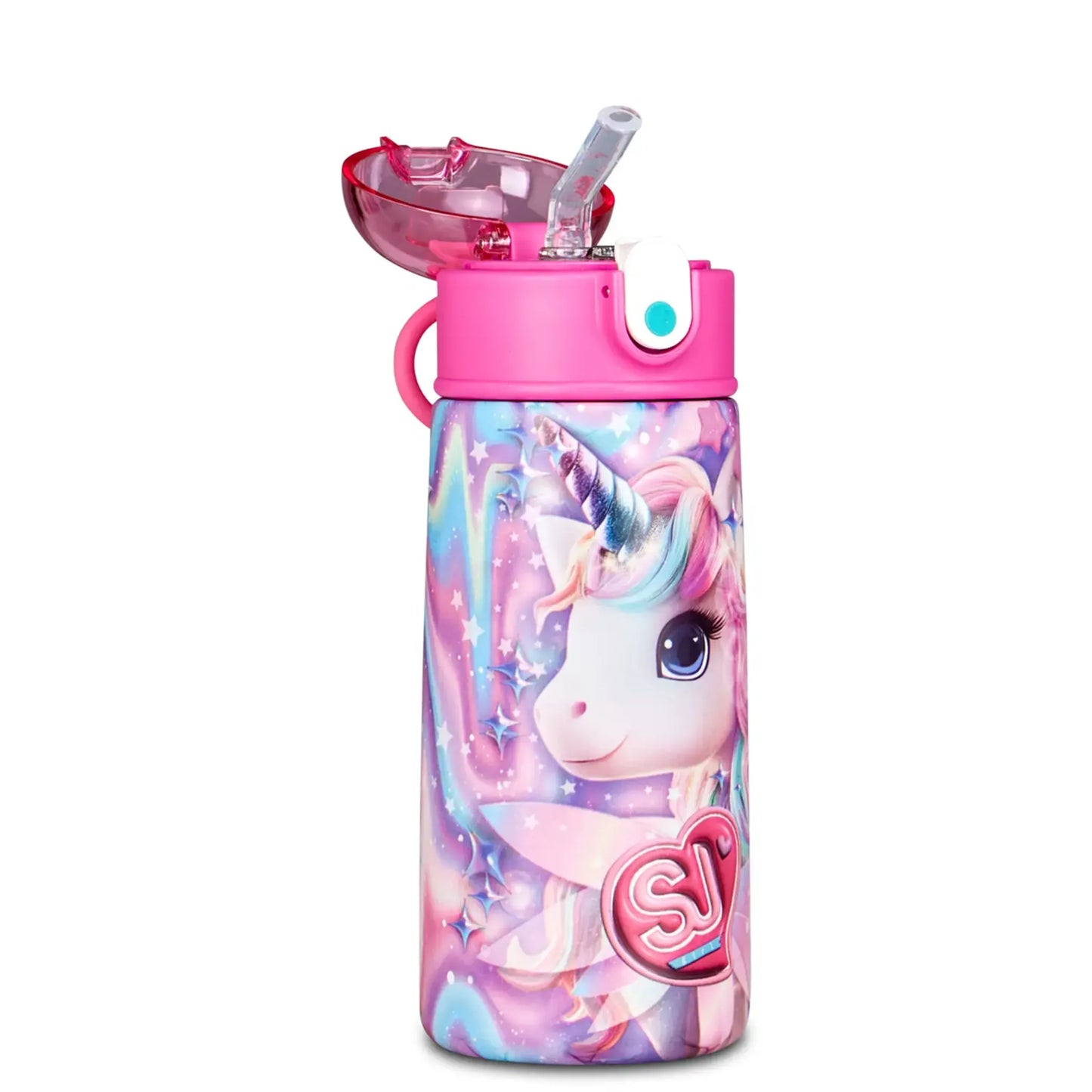Borraccia Termica SJ Unicorno 460 ml Acciaio Inox 304 con Cannuccia BPA Free