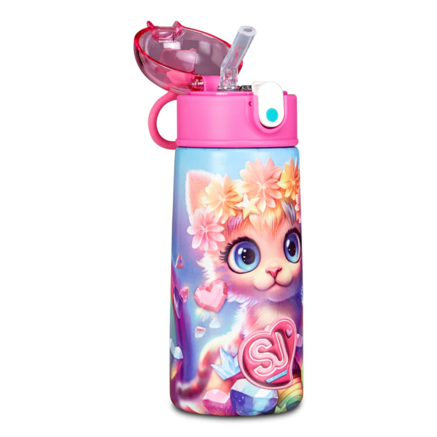 Borraccia Termica SJ Gang Animali 460 ml Acciaio Inox 304 con Cannuccia BPA Free