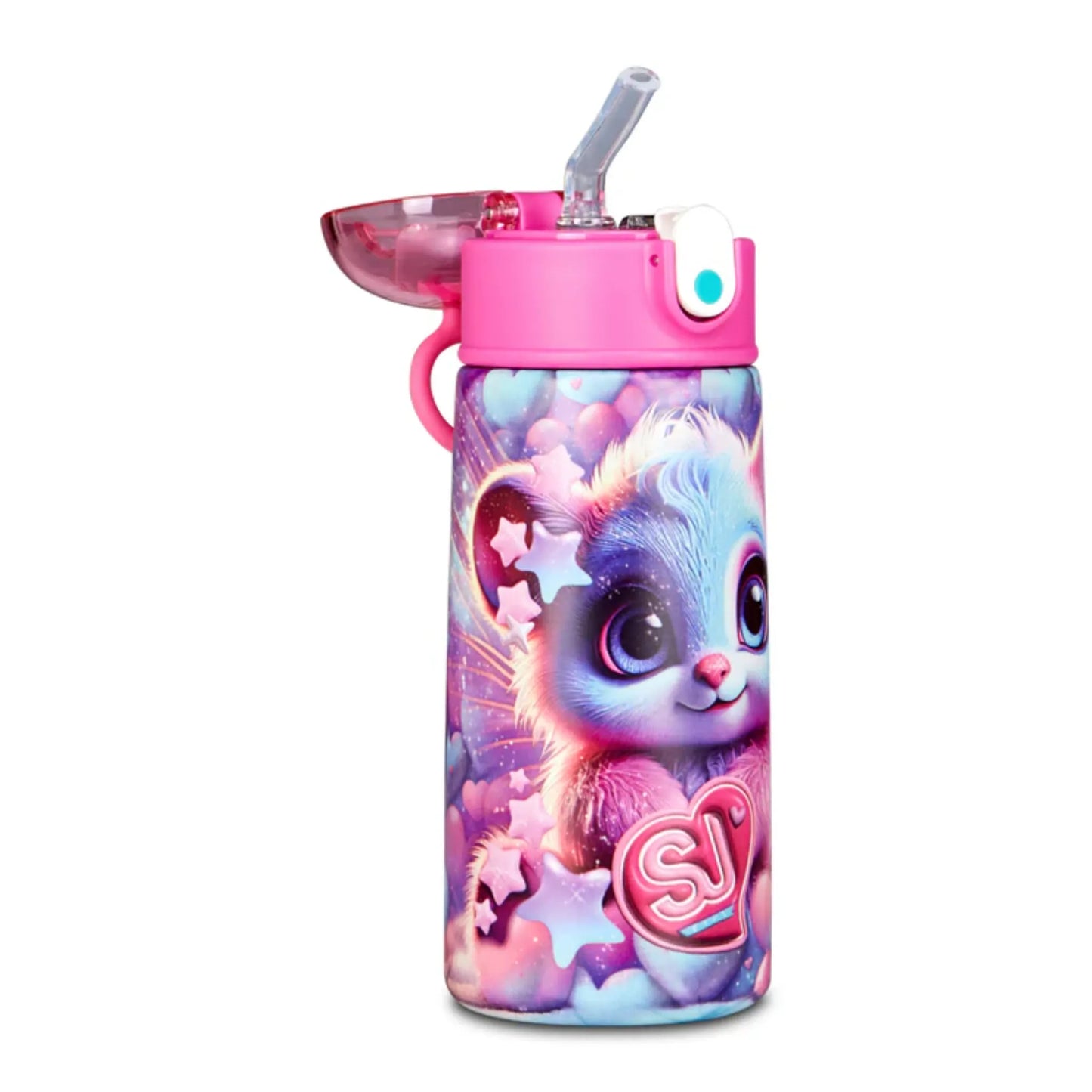 Borraccia Termica SJ Gang Animali Girl 460 ml Acciaio Inox 304 con Cannuccia