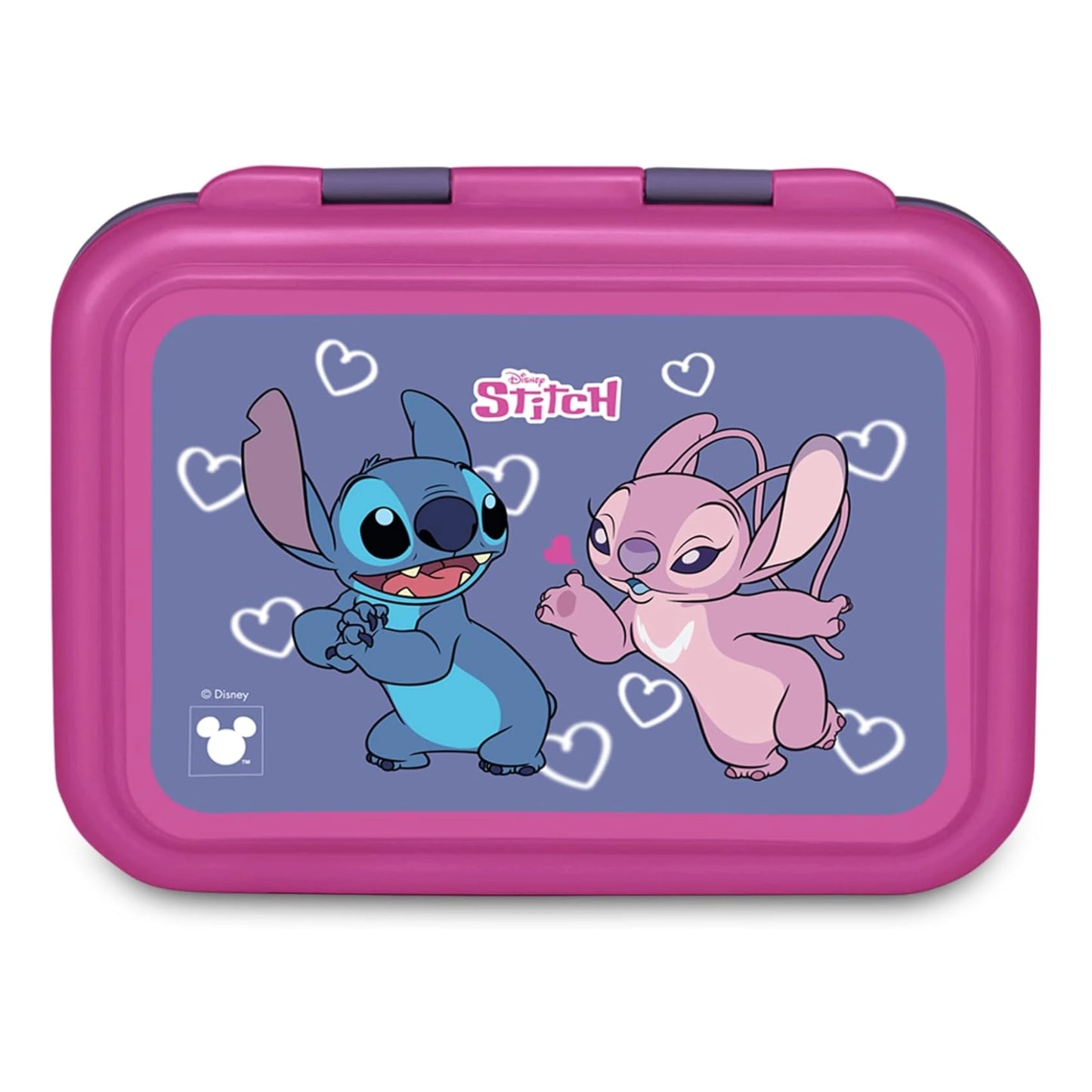 Portamerenda Stitch e Angel Disney Acciaio 850 ml | Porta Pranzo Seven Rosa