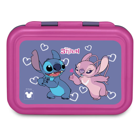 Portamerenda Stitch e Angel Disney Acciaio 850 ml | Porta Pranzo Seven Rosa
