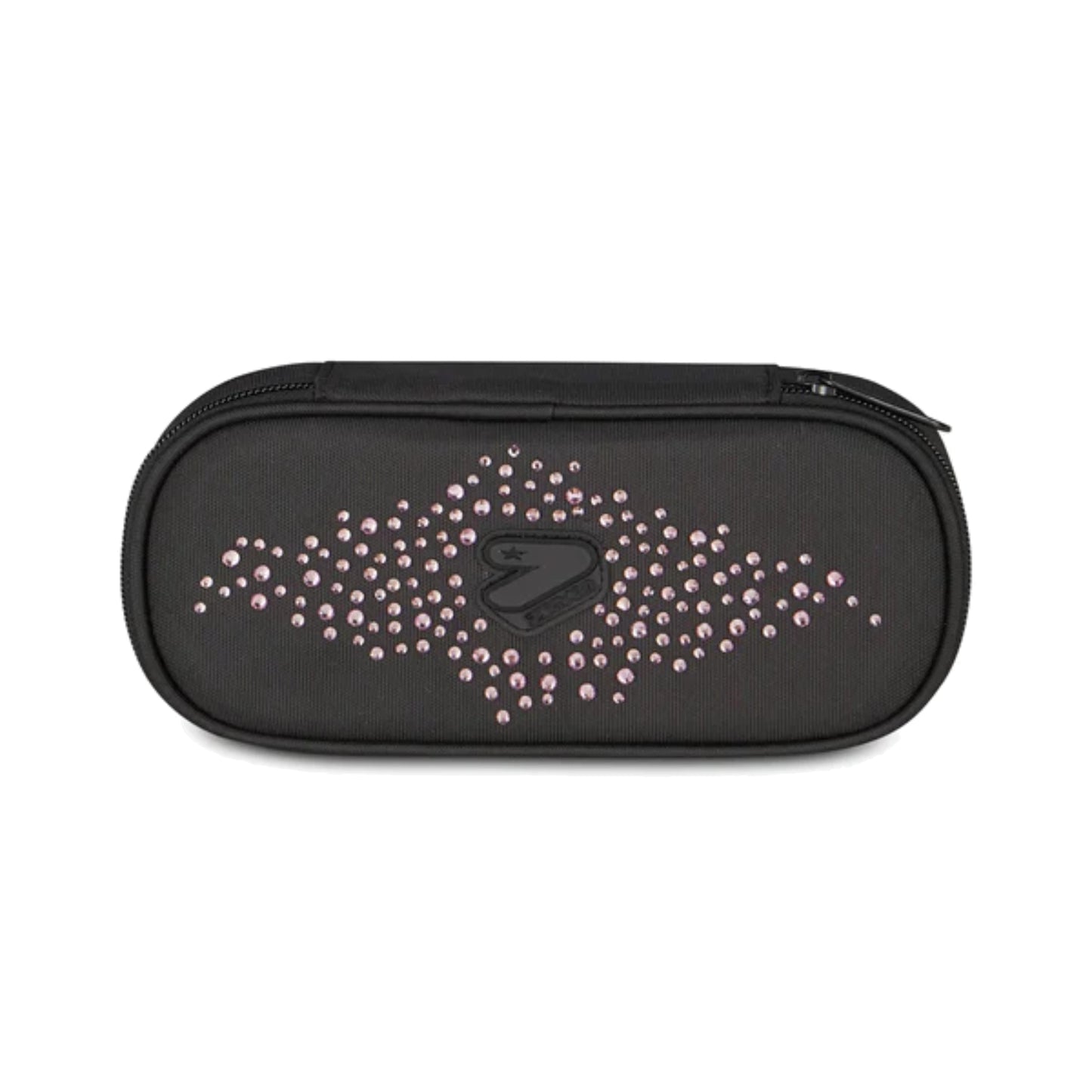 Portapenne Seven Round Plus GLITZYCUTE Nero Strass Rosa Astuccio Bustina