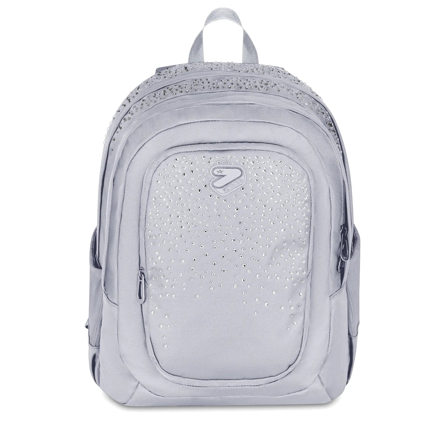 Zaino Seven Tech GLITZYCUTE Bianco Doppio Scomparto Strass 29L Porta PC Scuola