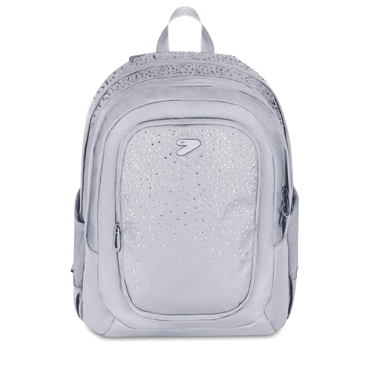 Zaino Seven Tech GLITZYCUTE Bianco Doppio Scomparto Strass 29L Porta PC Scuola