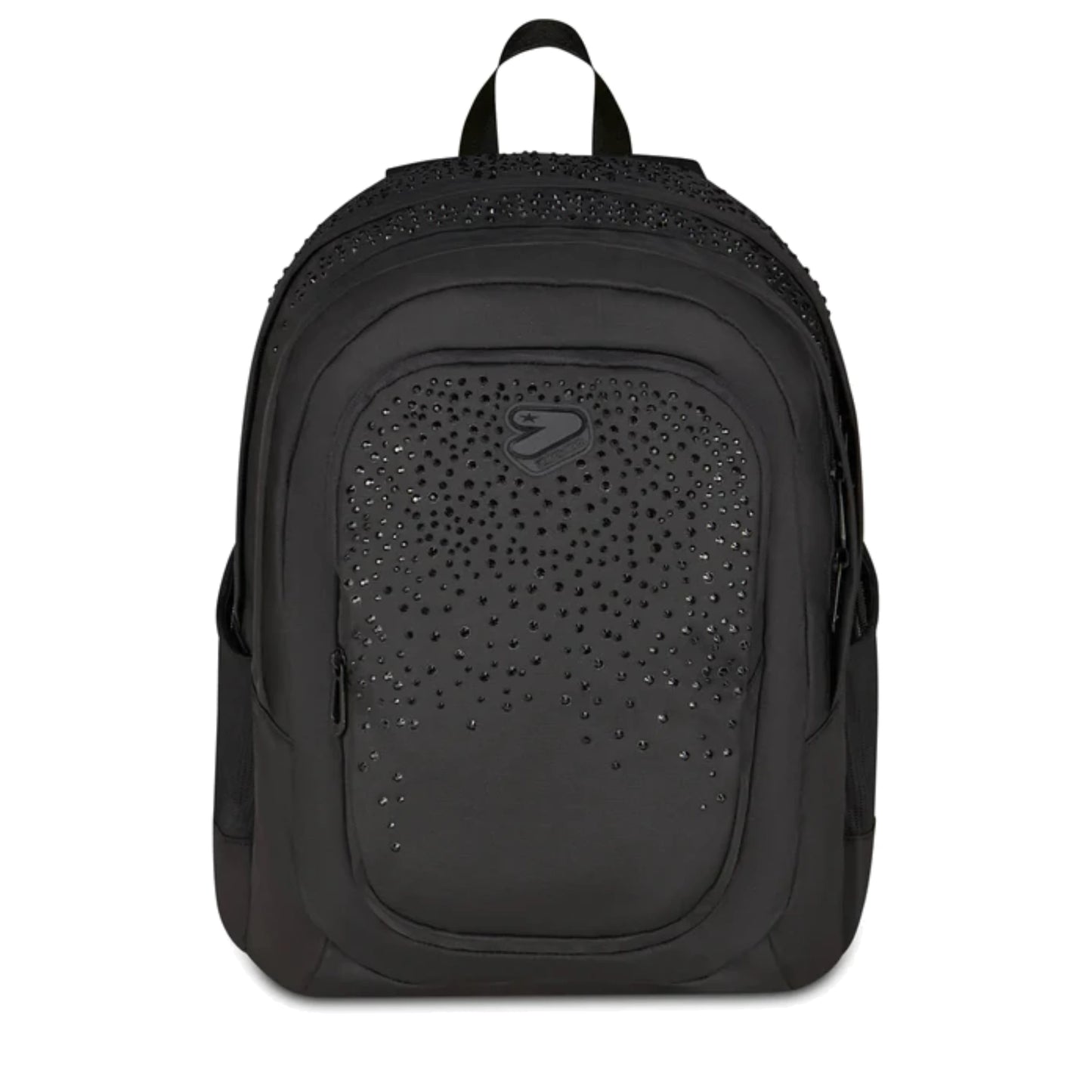 Zaino Seven Tech GLITZYCUTE Nero Strass Neri Doppio Scomparto 29L Porta PC Scuola