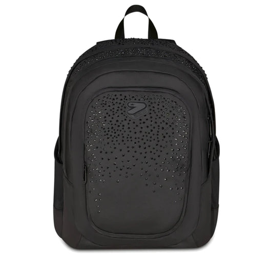 Zaino Seven Tech GLITZYCUTE Nero Strass Neri Doppio Scomparto 29L Porta PC Scuola