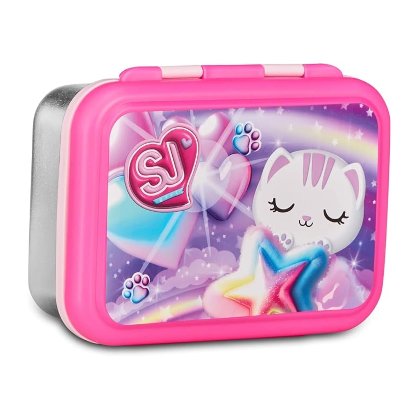 Portamerenda SJ Gang Gatto Rosa Acciaio Inox 850 ml | Porta Pranzo Seven