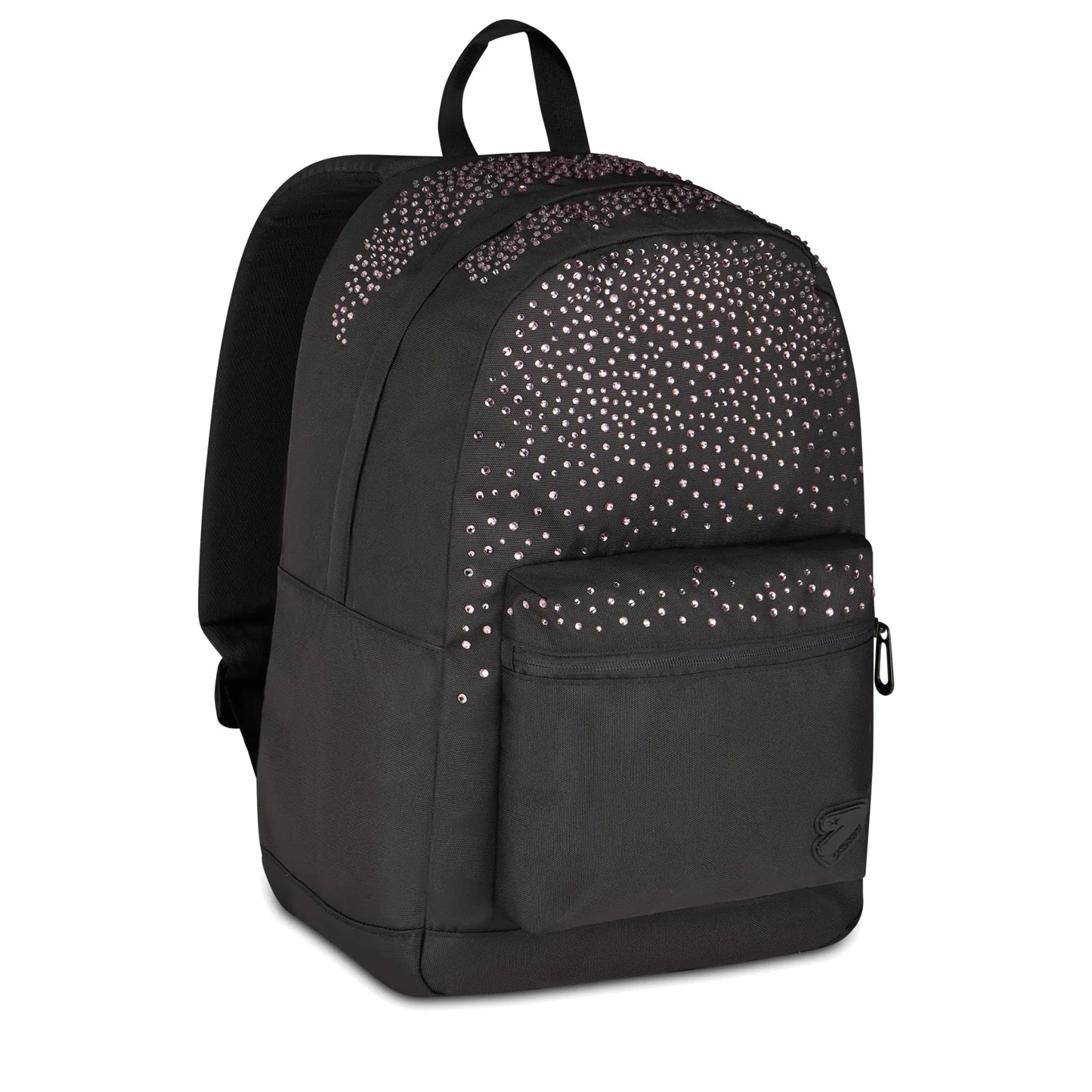 Zaino Seven Round Americano GLITZYCUTE Nero Strass Rosa 26L Porta PC Scuola