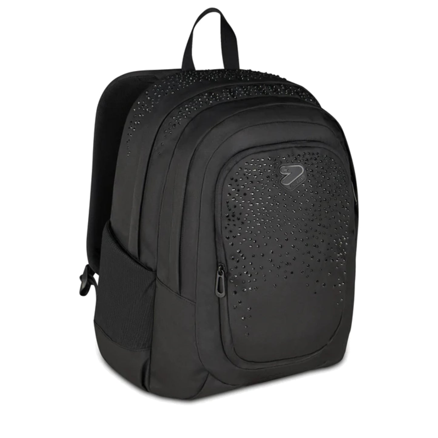 Zaino Seven Tech GLITZYCUTE Nero Strass Neri Doppio Scomparto 29L Porta PC Scuola
