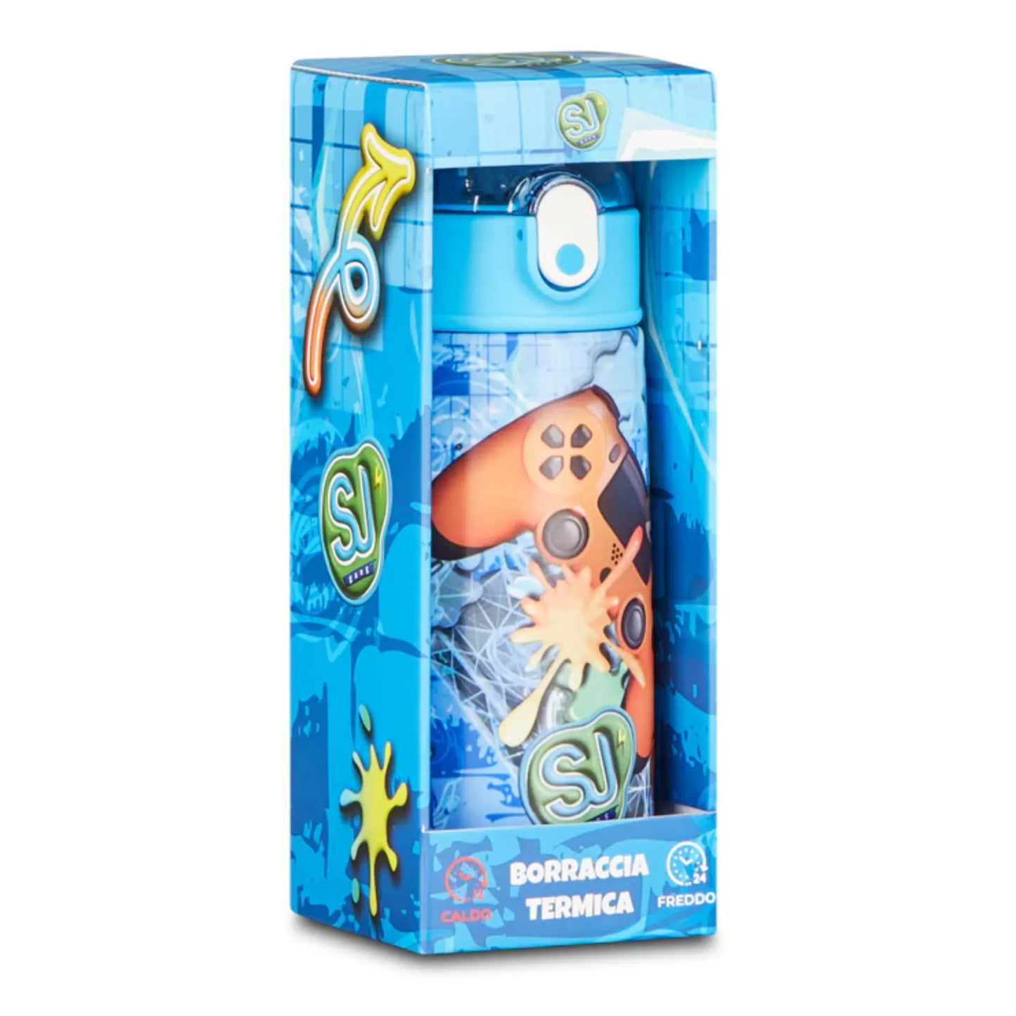 Borraccia Termica Seven SJ Joyful Pins Boy 460 ml Acciaio Inox 304 con Cannuccia