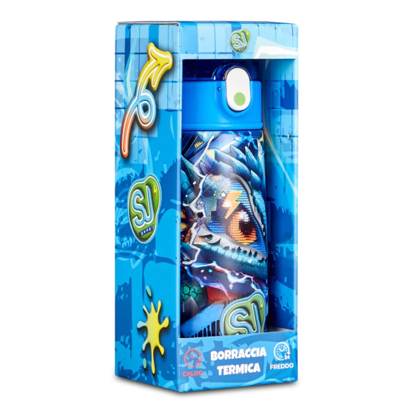 Borraccia Termica Seven SJ Metal Dragon Boy 460 ml Acciaio Inox 304 con Cannuccia