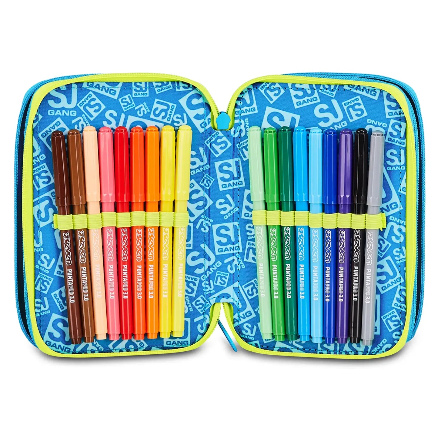 Astuccio 3 Zip SJ Gang Glowgame 3D Corredo 45 Pezzi Originale