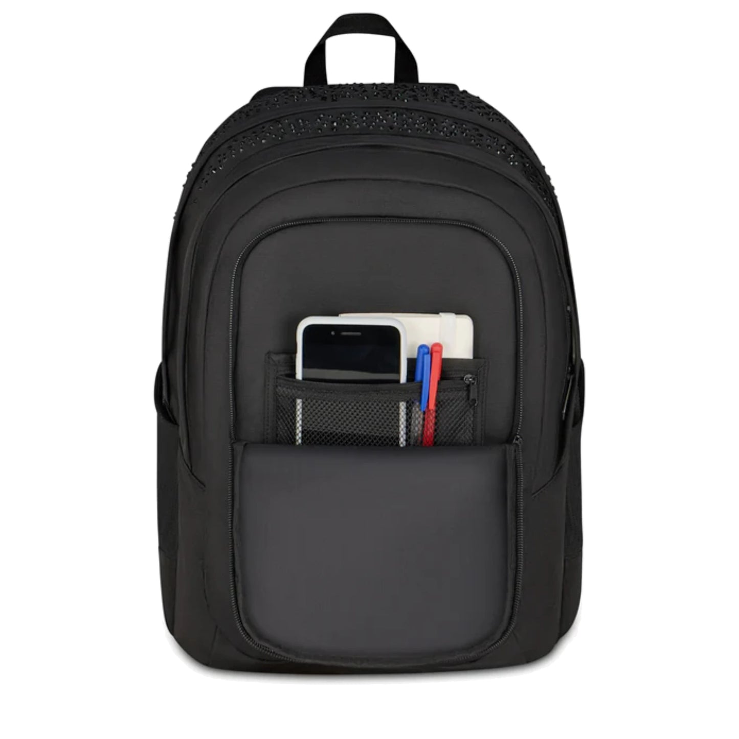 Zaino Seven Tech GLITZYCUTE Nero Strass Neri Doppio Scomparto 29L Porta PC Scuola