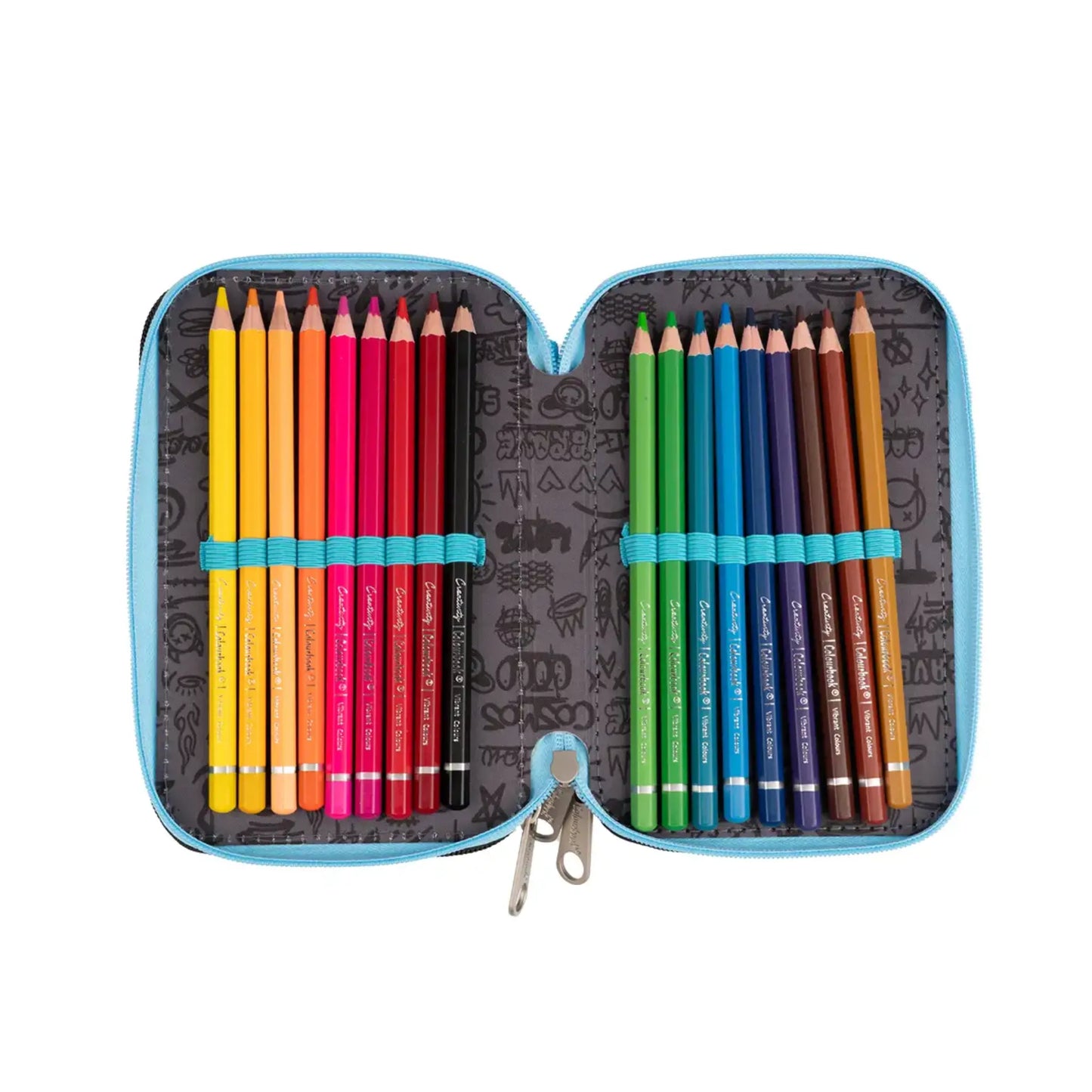Astuccio 3 Zip Colourbook Urban Wave Completo con Accessori Scuola Urban Pop Street Vivid Back to School